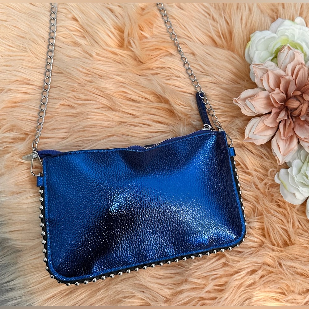 Multicolor Metallic Stud Women's Crossbody Handbag With Chain Strap NEW! - Picture 7 of 11